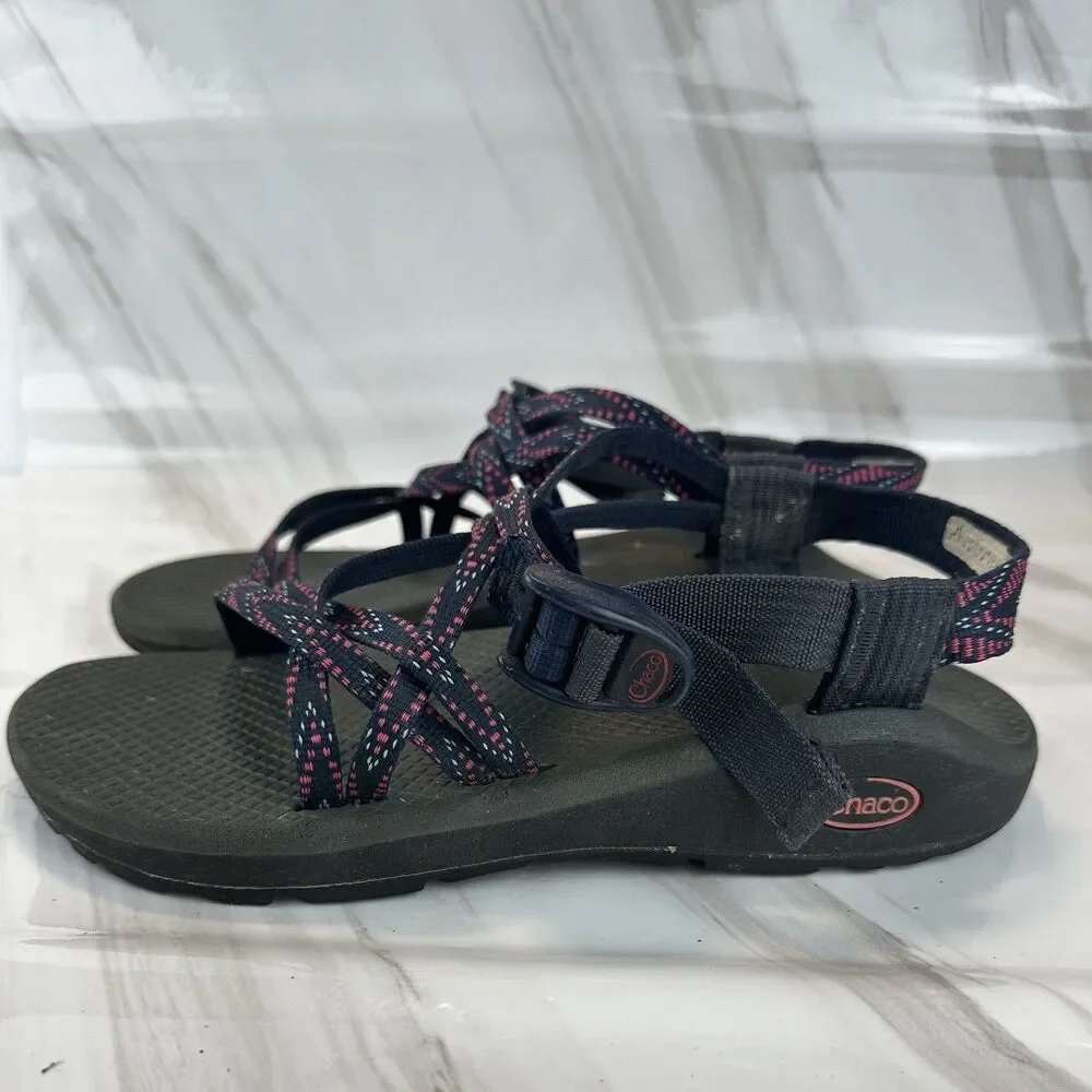 Chaco ZX2 Ecotread Dagger Berry & Navy Blue Athletic Strappy Sandal Women's Sz 8